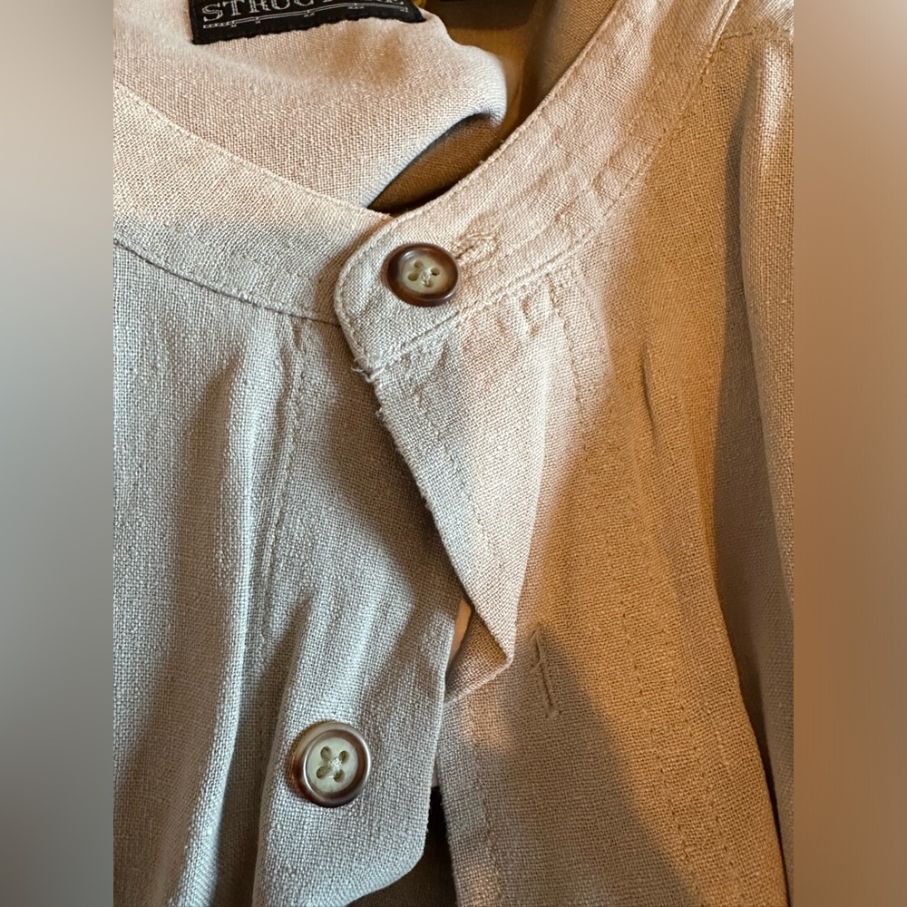 Structure Solid Tan Long Sleeve Mandarin Collar B… - image 8